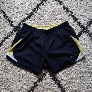 Nike black yellow dri fit athletic shorts